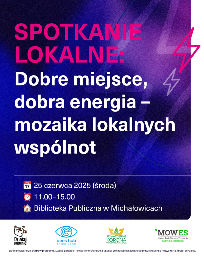zapraszamy do udziału w bezpłatnym wydarzeniu pt. „Dobre miejsce, dobra energia – mozaika lokalnych wspólnot”